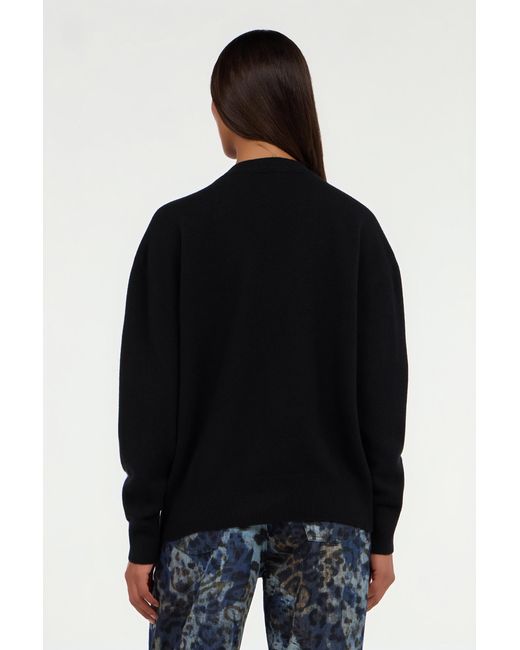 Roberto Cavalli Black Sweater With Monogram Mirror Snake