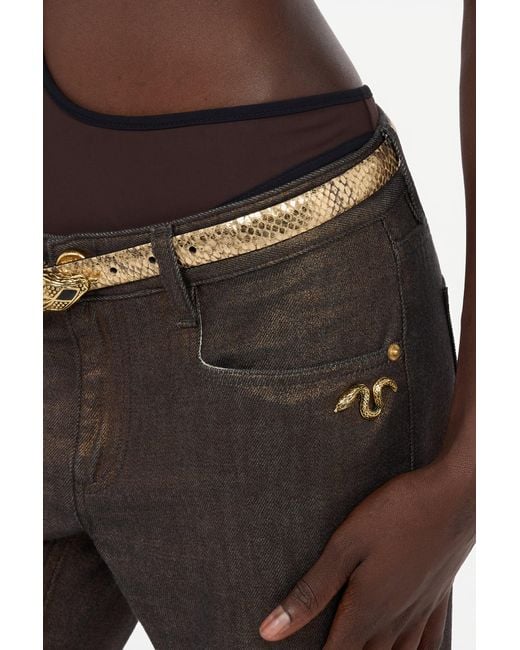 Roberto Cavalli Brown Bronze And Flared Jeans