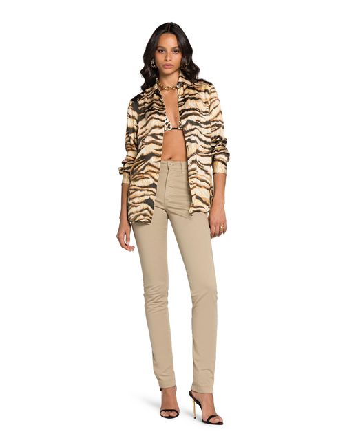Roberto Cavalli Natural Skinny-Leg Trousers