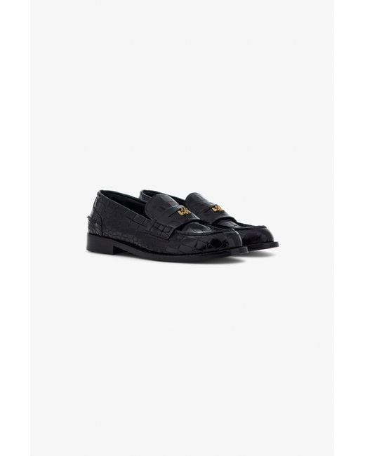 Roberto Cavalli Black Rc Logo Mocassins