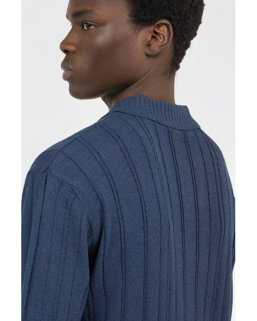 Roberto Cavalli Blue Ribbed Polo for men