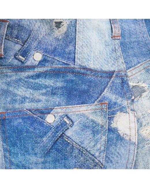 Roberto Cavalli Blue Patchwork Denim Jumpsuit