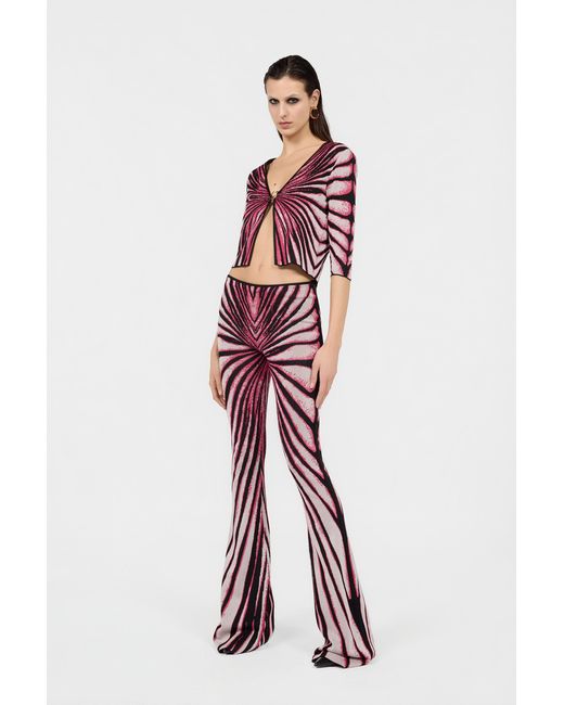 Roberto Cavalli Purple Ray Of Paradise Print Trousers