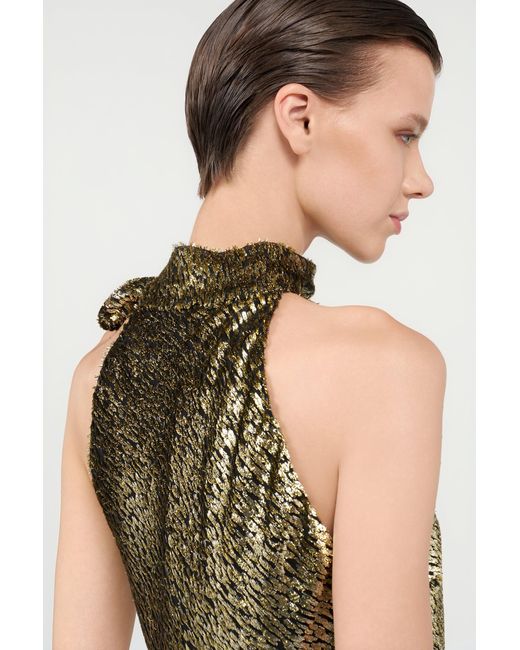 Roberto Cavalli Green Fil Coupé Top With Leopard Motif