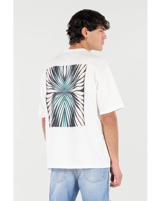 Roberto Cavalli White Cotton T-Shirt With Embroidered Logo for men