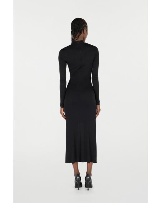 Roberto Cavalli Black Long Dress With Ruffle Detail