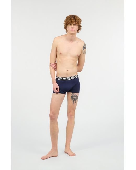 Roberto Cavalli Blue Boxers With Branded Band for men