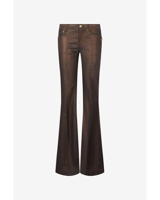 Roberto Cavalli Brown Bronze And Flared Jeans