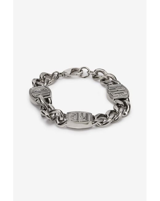 Roberto Cavalli Metallic Chain Bracelet With Rc Monogram for men