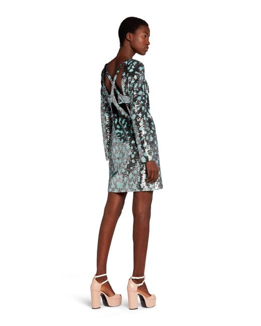 Roberto Cavalli Multicolor Leopard Sequin-Embellished Dress