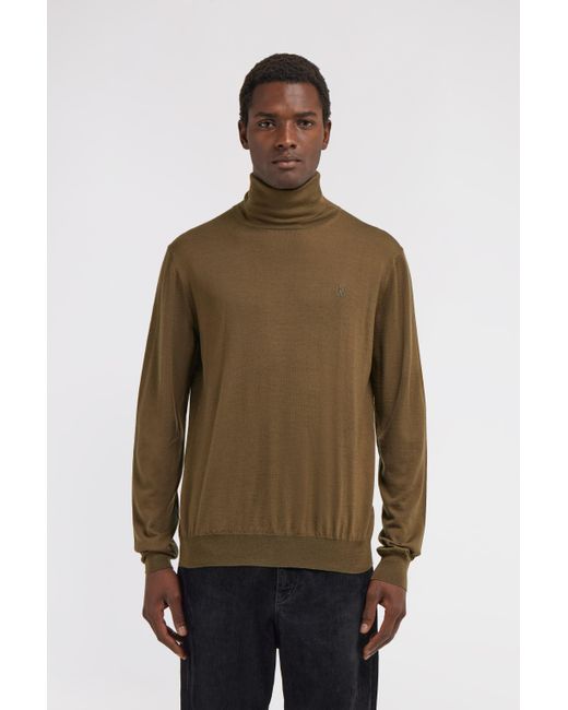 Roberto Cavalli Green Regular Turtleneck Sweater for men