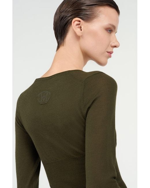 Roberto Cavalli Green Long Sleeve Knit Top