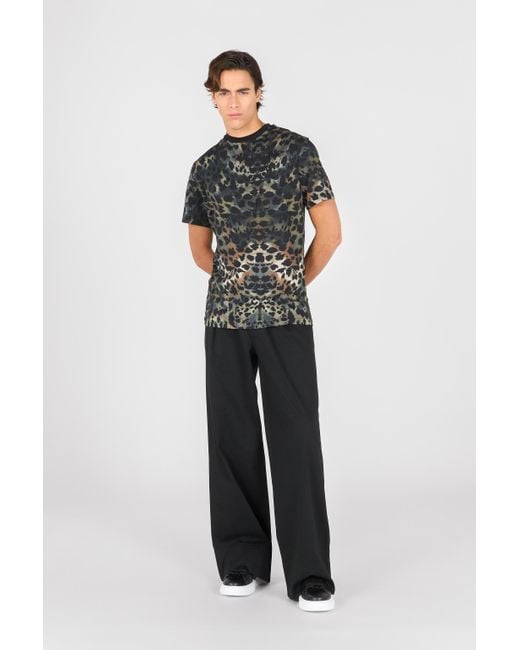 Roberto Cavalli T-Shirt Mit Print Jaguar Skin in Black für Herren