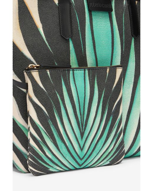 Roberto Cavalli Blue Ray Of Sea Print Shopping Bag
