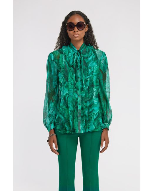 Roberto Cavalli Green Bluse Mit Malachite-Print