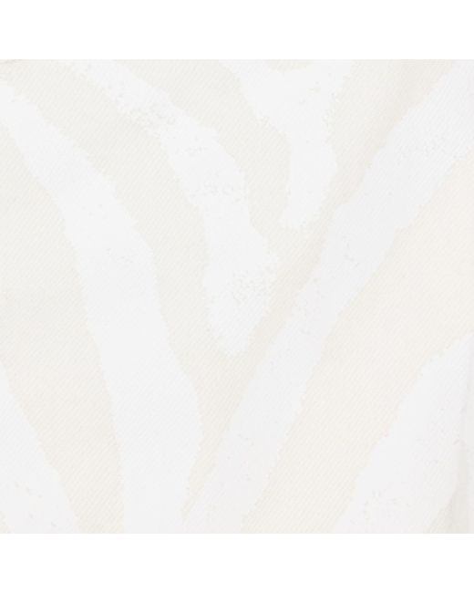 Roberto Cavalli White Zebra-Print Five-Pocket Pants for men