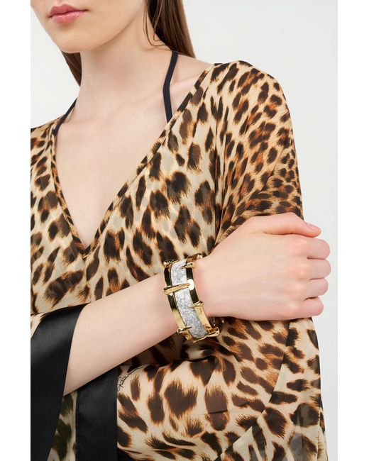 Roberto Cavalli Multicolor And Studded Bangle Bracelet