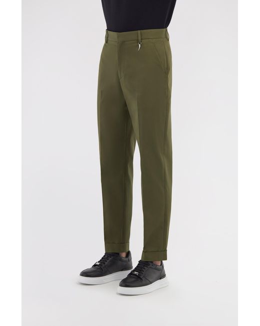 Roberto Cavalli Green Tailored Slim Pants With Fang for men