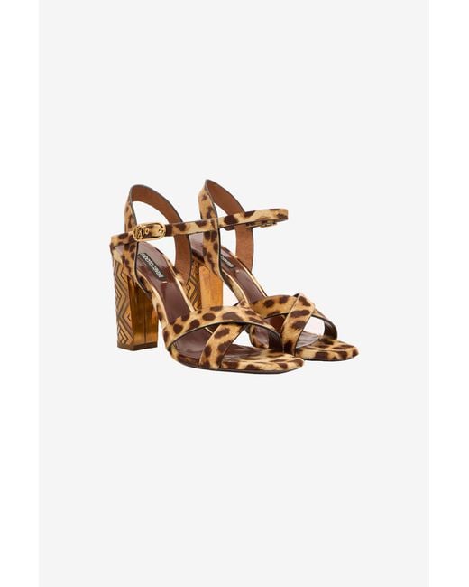 Roberto Cavalli Multicolor Hairy Cheetah Skin Sandals