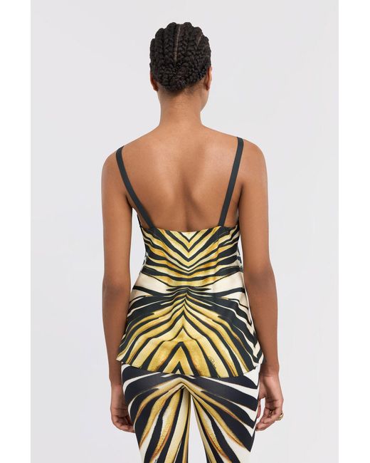 Roberto Cavalli Multicolor Ray Of Print Silk Top