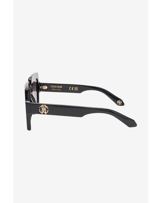 Occhiali Da Sole Squadrati Monogram Rc di Roberto Cavalli in Black