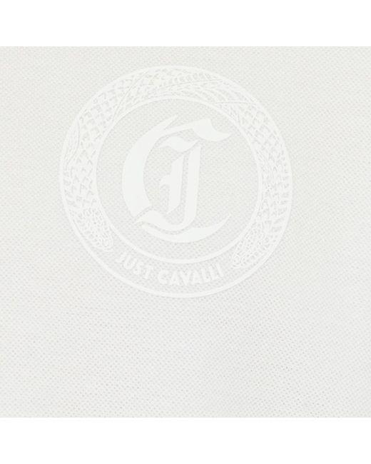 Roberto Cavalli White Polo With Jc Monogram Embroidery for men