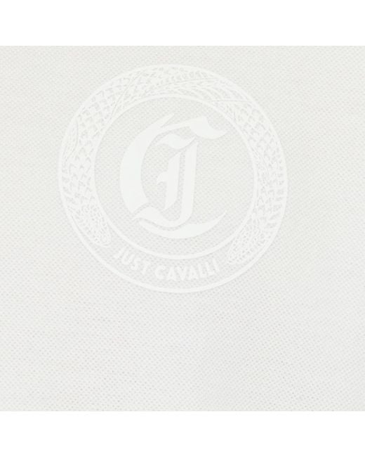 Roberto Cavalli White Polo With Jc Monogram Embroidery for men