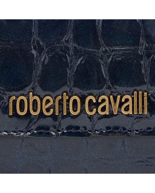 Roberto Cavalli Blue Cardholder With Crocodile Print