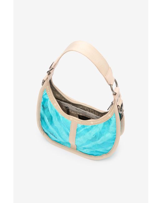 Roberto Cavalli Blue Small Bologna Bag With Print
