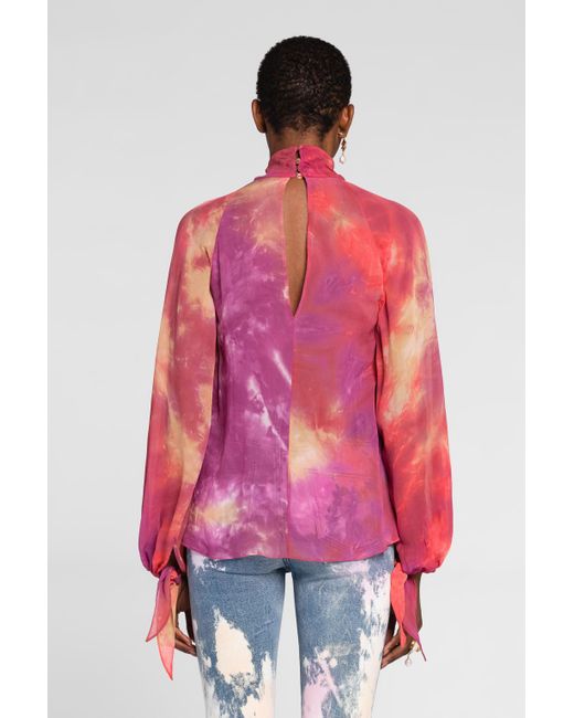 Roberto Cavalli Pink Tie-Dye Top