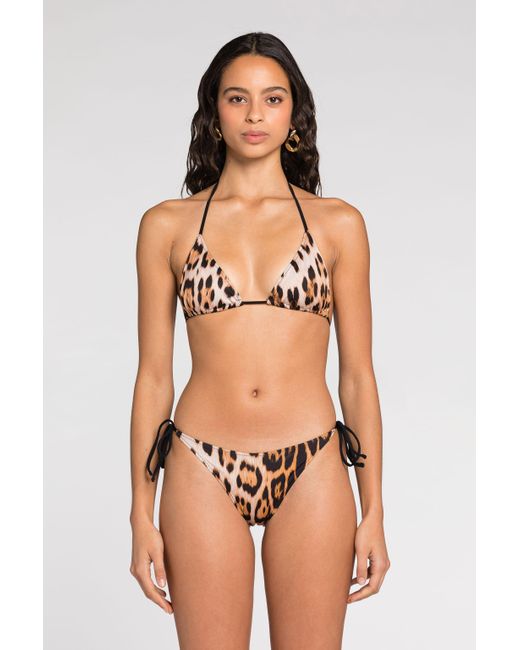 Roberto Cavalli White Leopard Print Bikini Top