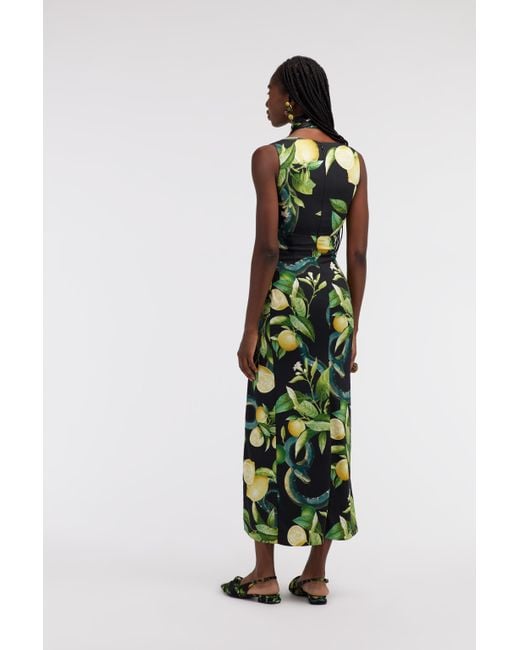 Roberto Cavalli White Midi Dress With Lemon Print