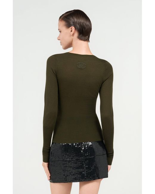 Roberto Cavalli Green Long Sleeve Knit Top