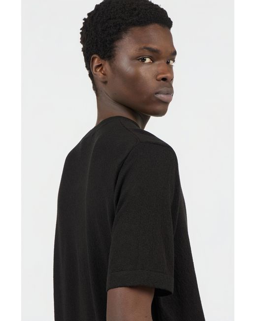 Roberto Cavalli Black Knit T-Shirt With Monogram Rc for men