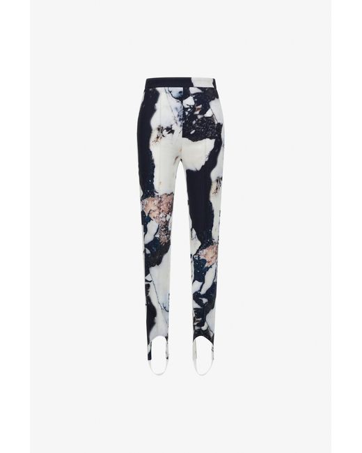 Roberto Cavalli Blue Marble Print Pants