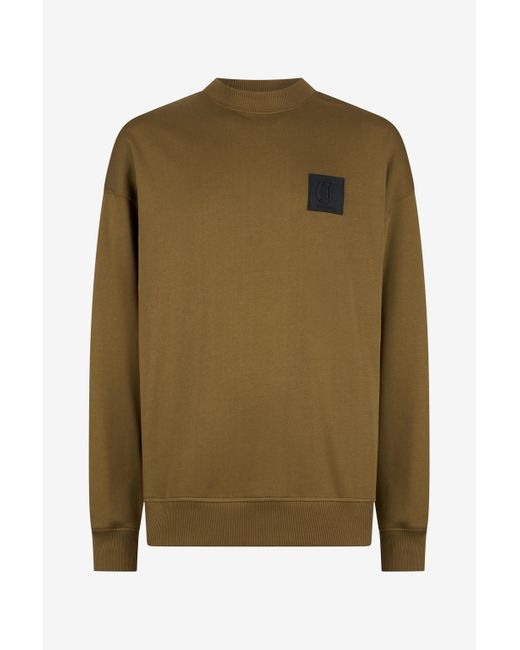 Roberto Cavalli Green Military Sweatshirt With Logo Patch for men