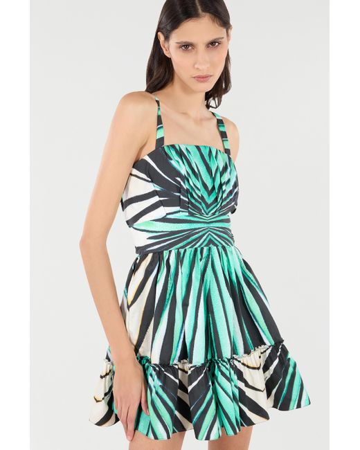 Robe Mini Imprimé Ray Of Sea Roberto Cavalli en coloris Green