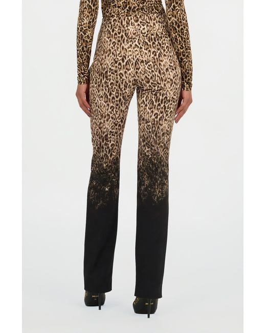 Roberto Cavalli Multicolor Leopard Print Trousers