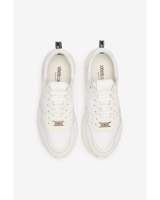 Sneakers Stringate di Roberto Cavalli in White da Uomo