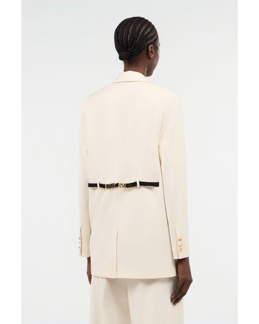 Roberto Cavalli Natural Cream Blazer With Logo Detail