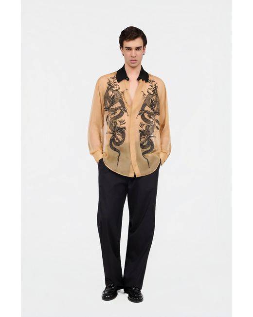Roberto Cavalli Natural Shirt With Snakes for men
