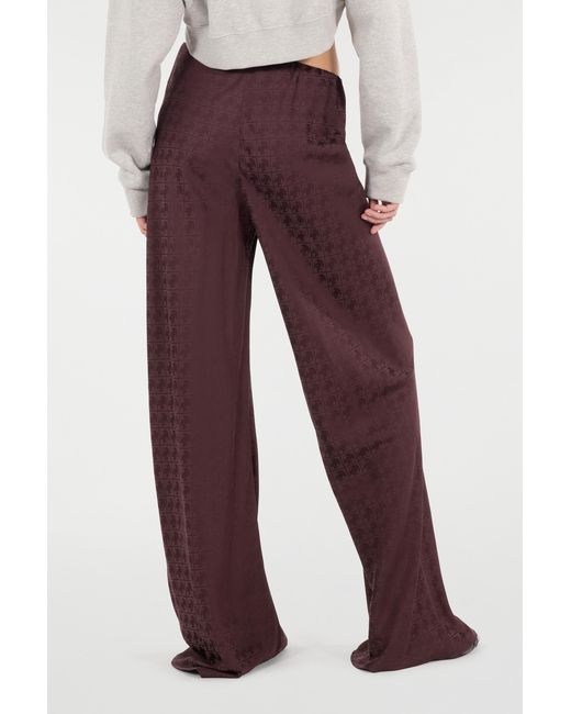 Roberto Cavalli Purple Loose Pants With Mirror Snake Monogram