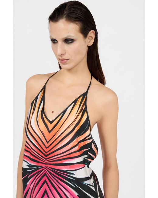 Roberto Cavalli White Ray Of Paradise Print Silk Mini Dress