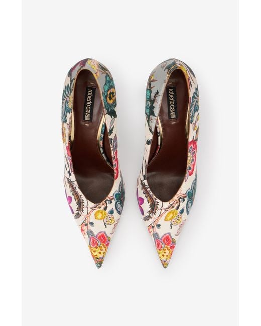 Roberto Cavalli Multicolor Florentine Flower Print Pump