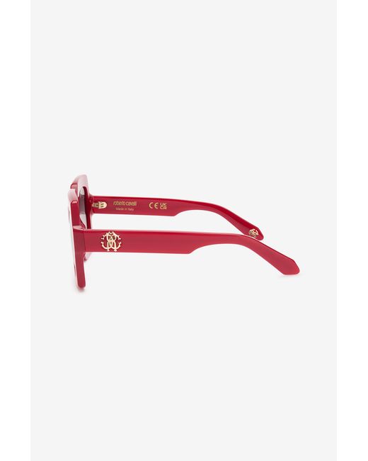 Occhiali Da Sole Squadrati Monogram Rc di Roberto Cavalli in Red