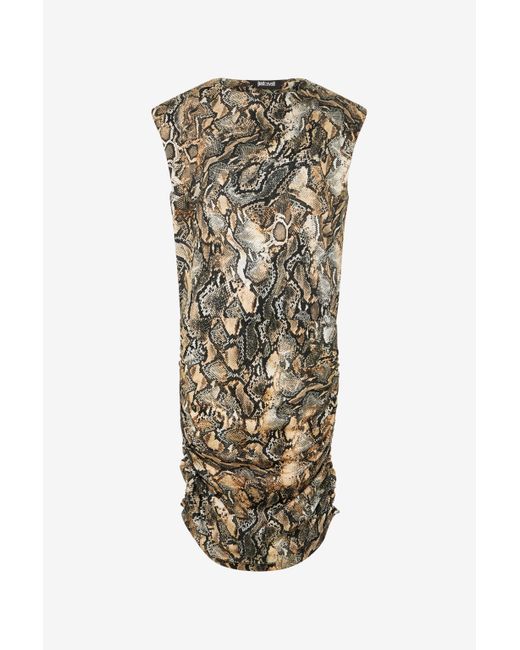 Mini-Robe À Imprimé Python Roberto Cavalli en coloris White