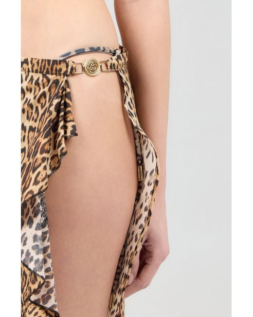 Roberto Cavalli Natural Leopard Print Sarong