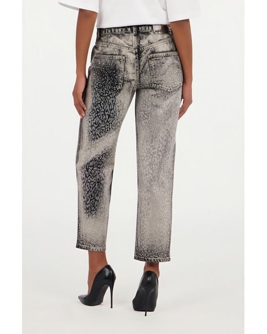 Roberto Cavalli Gray Jeans With Faded Effect And Rhinestones