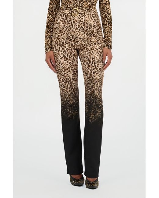 Roberto Cavalli Multicolor Leopard Print Trousers