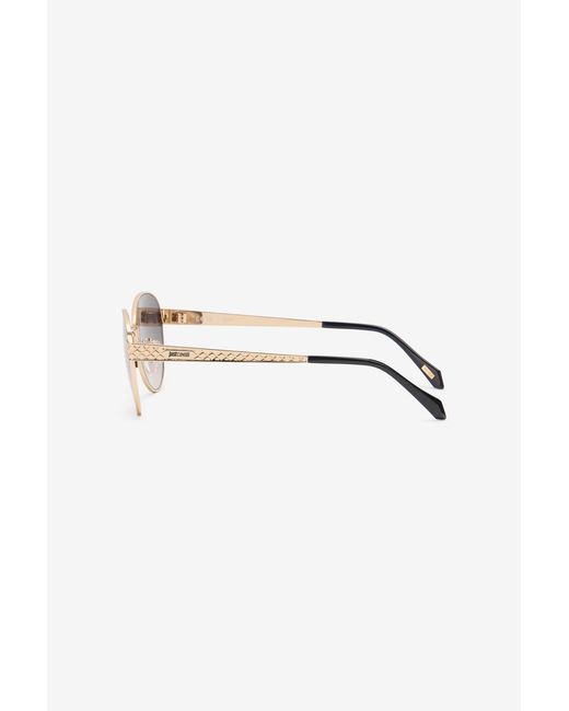 Roberto Cavalli Blue Geometrical Metal Frame